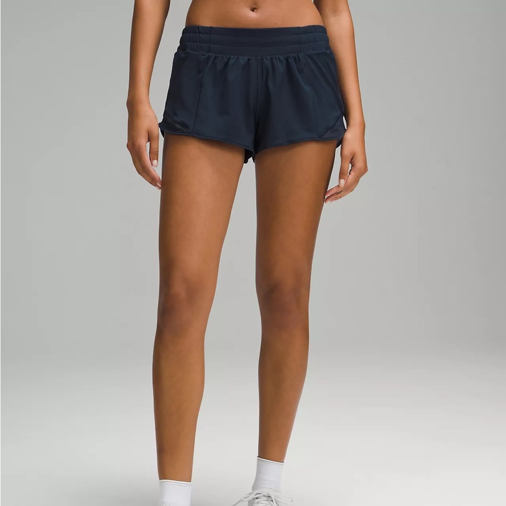 Navy Lululemon Hotty Hot Shorts | 4” Low Rise | Size 4